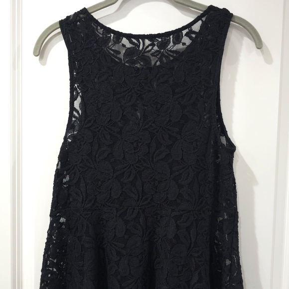 FREE PEOPLE Miles Of Lace Mini Fit & Flare Sleeveless Popover Dress, Lined, Nwt - Picture 9 of 16